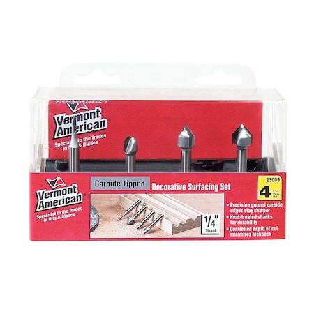 Vermont American Vermont American 1/4 in. D X Multi Size in. X 4 in. L Classical Router Bit Set 4 pc 23009